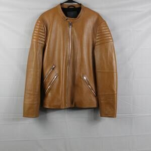 Cadogan Jacket Mens Large Jaxon Biker Brown Full Grain Napa Cafe Racer Moto